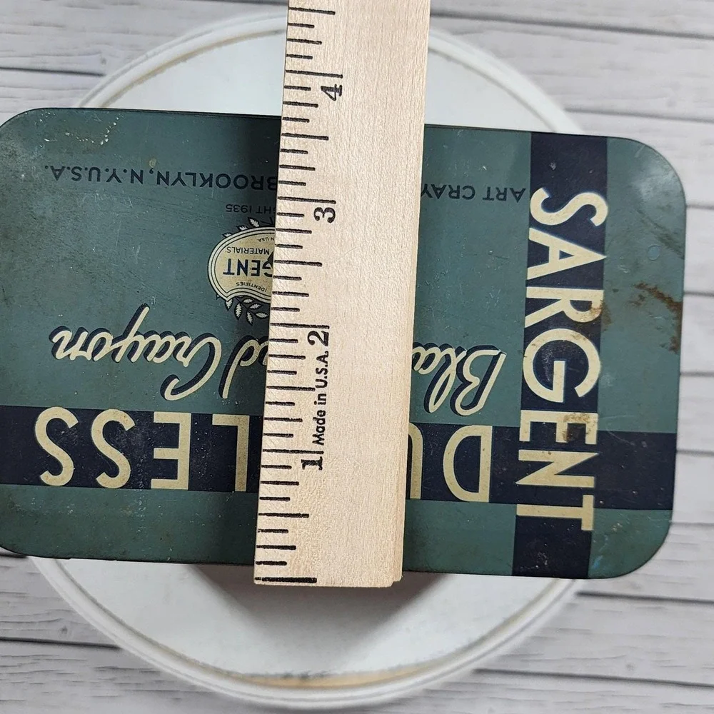 Vintage 1930s Sargent Dustless Blackboard‎ Crayon Tin Box Cottagecore